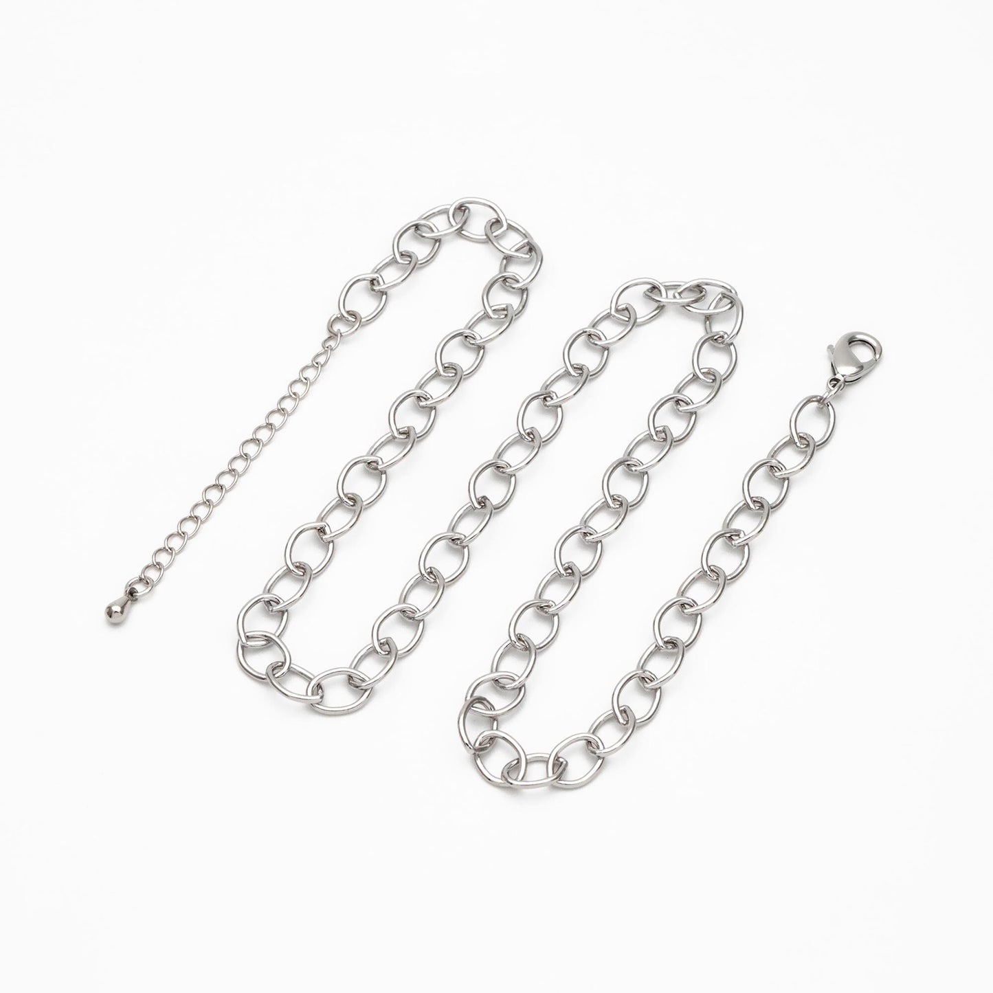 Dainty Gold/ Silver Oval Link Chains, Finished Bracelet/ Anklet/ Necklace with Extender Chain, Ready to Wear (#LK-331)