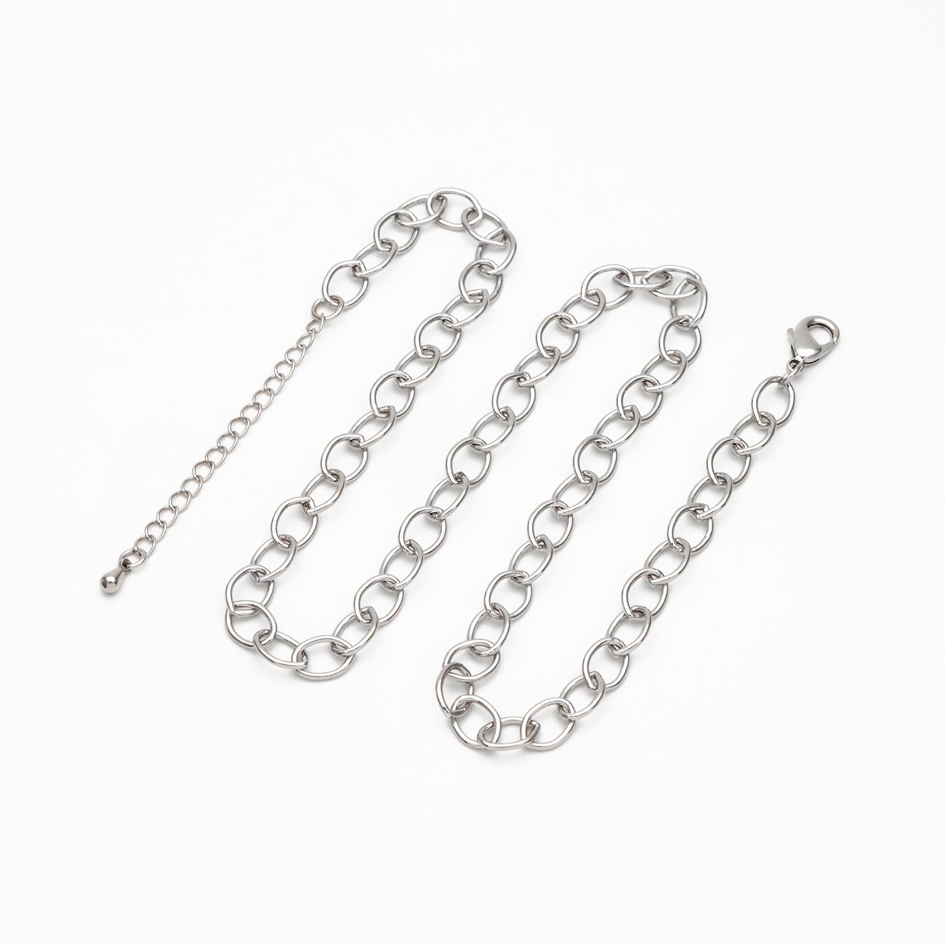 Dainty Gold/ Silver Oval Link Chains, Finished Bracelet/ Anklet/ Necklace with Extender Chain, Ready to Wear (#LK-331)