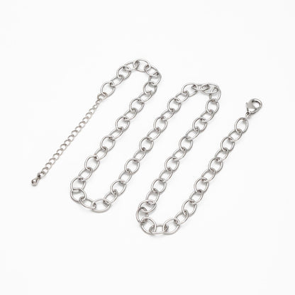 Dainty Gold/ Silver Oval Link Chains, Finished Bracelet/ Anklet/ Necklace with Extender Chain, Ready to Wear (#LK-331)