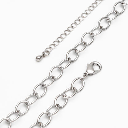 Dainty Gold/ Silver Oval Link Chains, Finished Bracelet/ Anklet/ Necklace with Extender Chain, Ready to Wear (#LK-331)