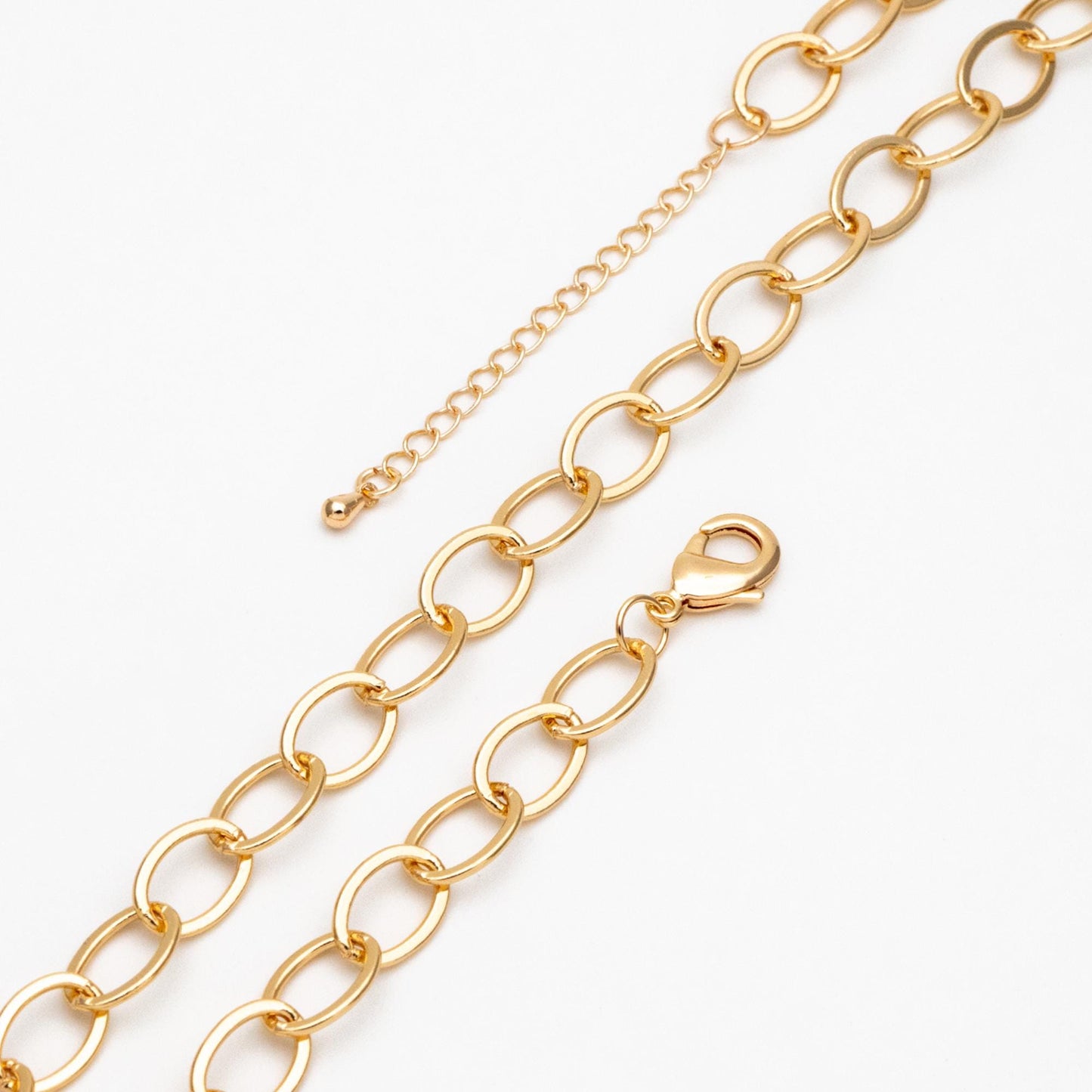 Dainty Gold Oval Link Chains, Finished Bracelet/ Anklet/ Necklace with Extender Chain, Ready to Wear (#LK-351)