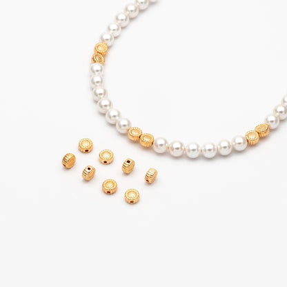 10pcs Gold Sun Flower Spacer Beads 6mm, Real Gold plated Brass Spacer Beads (GB-4120)