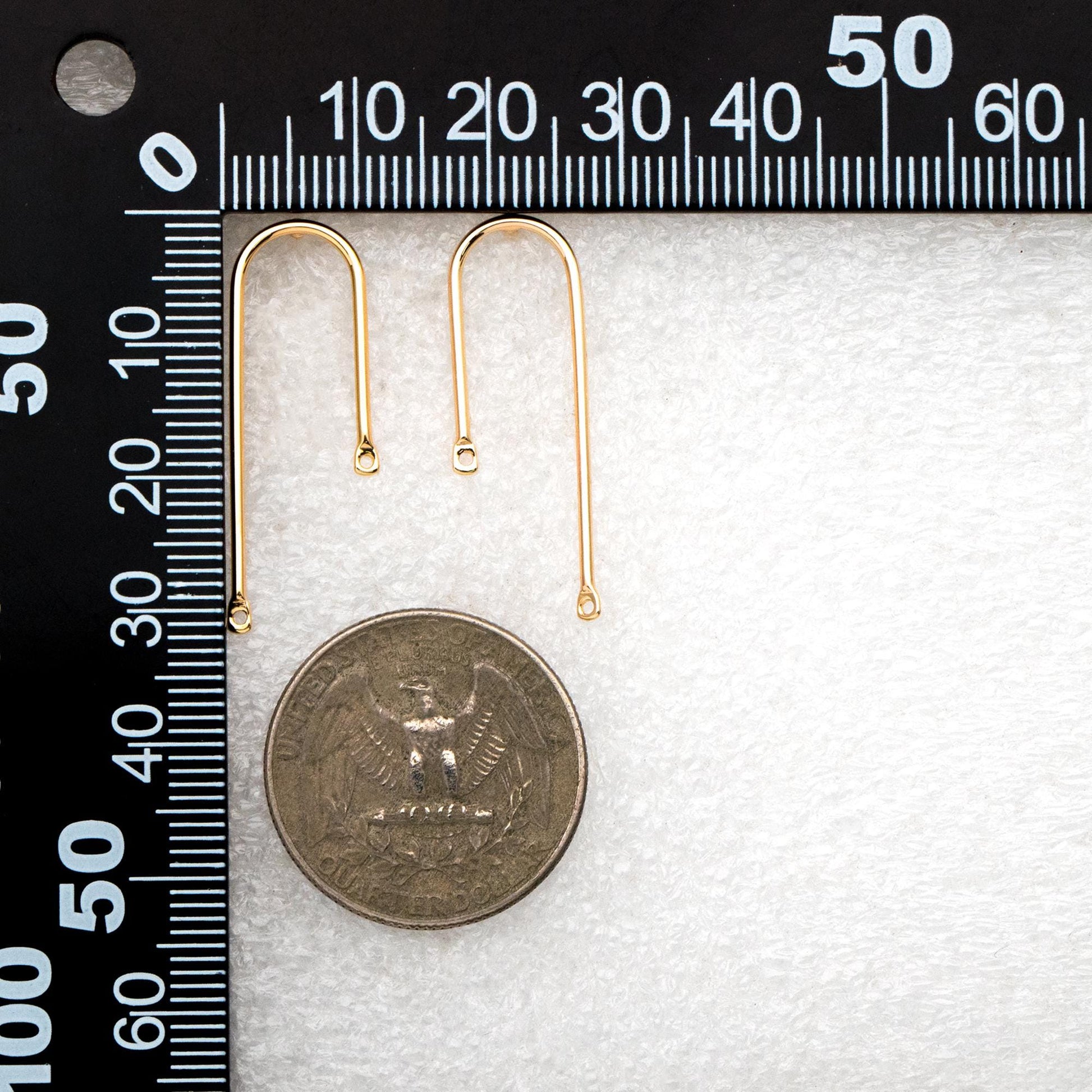 10pcs Gold Bar Stud Earrings, U-shaped Ear Posts, Simple Ear Wire Findings (GB-784)