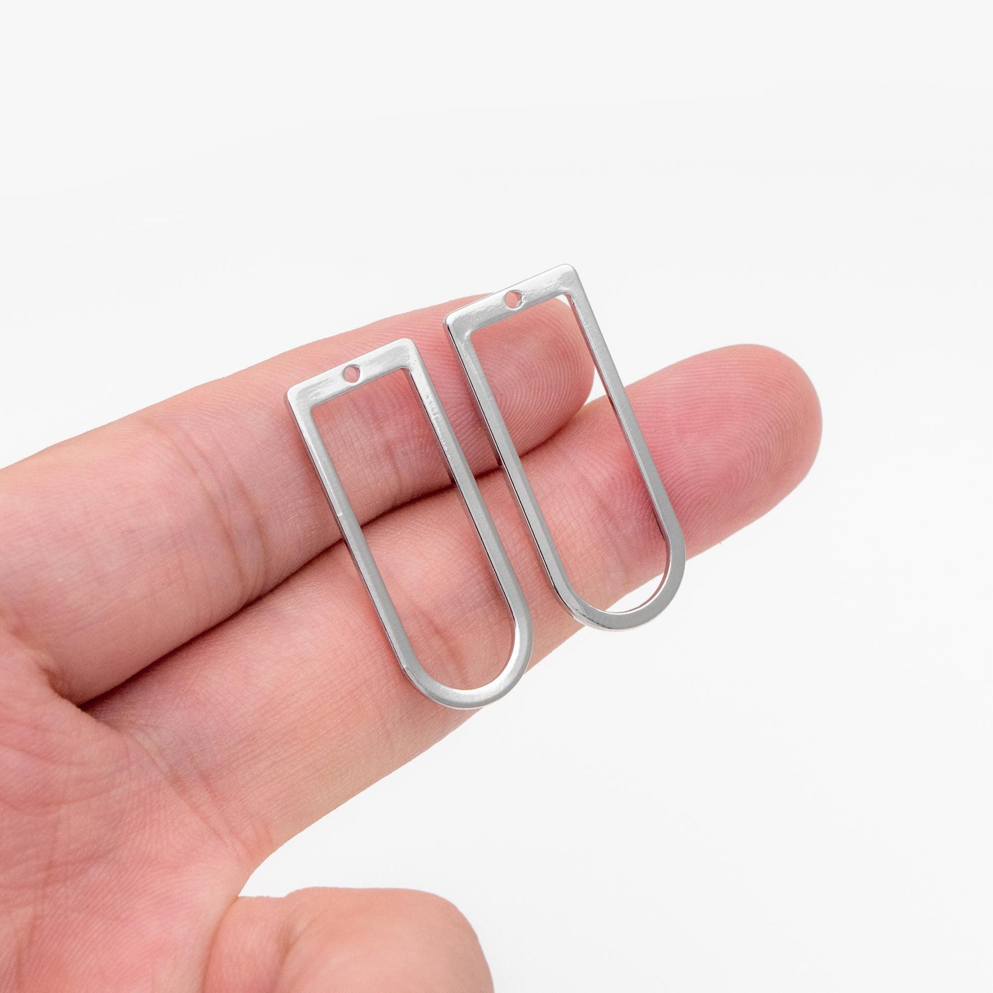 10pcs Gold/ Rhodium plated Brass Geometric Charms,30x13mm D Shaped Pendant (GB-1436)