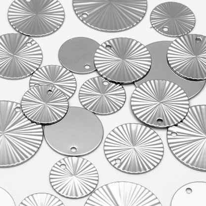 10pcs Gold/ Silver Round Disc Charms 12/ 15/ 20mm, 18K Gold/ Rhodium plated Brass Disk Pendants (GB-3274)