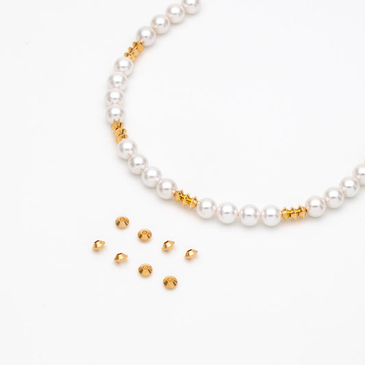 20pcs Gold Gear Round Spacer Beads 4mm, Jewelry Making Supplies Wholesale (GB-3795)