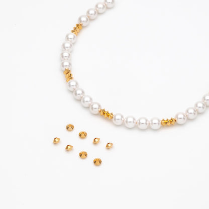 20pcs Gold Gear Round Spacer Beads 4mm, Jewelry Making Supplies Wholesale (GB-3795)