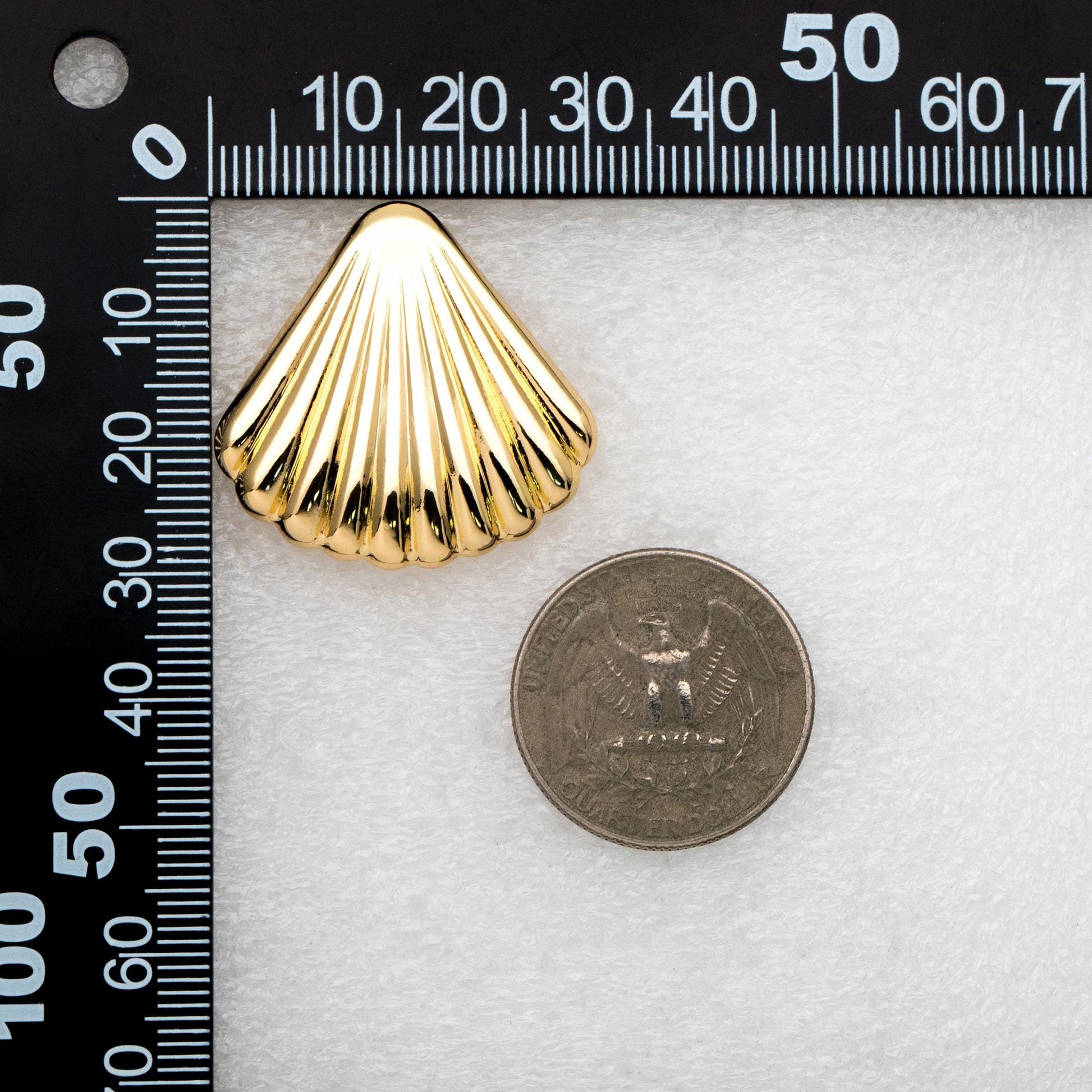 4pcs Gold/ Silver Shell Earrings, Gold/ Rhodium plated Brass, Dainty Seashell Stud Earrings (GB-4572)