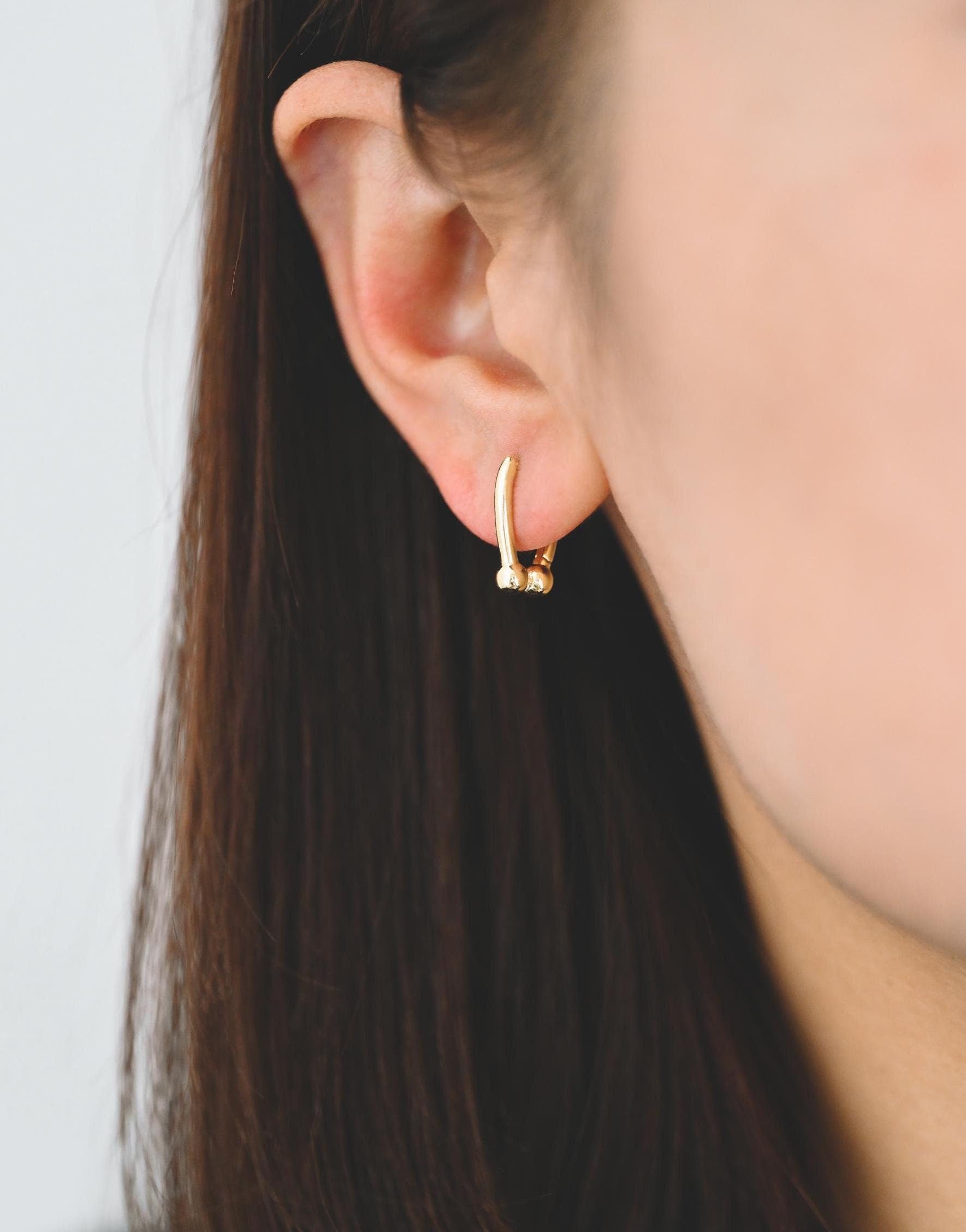 10pcs Gold/ Silver Tone Hoop Earrings, Gold/ Rhodium plated Brass, Geometric Earring Hoops (GB-4539)