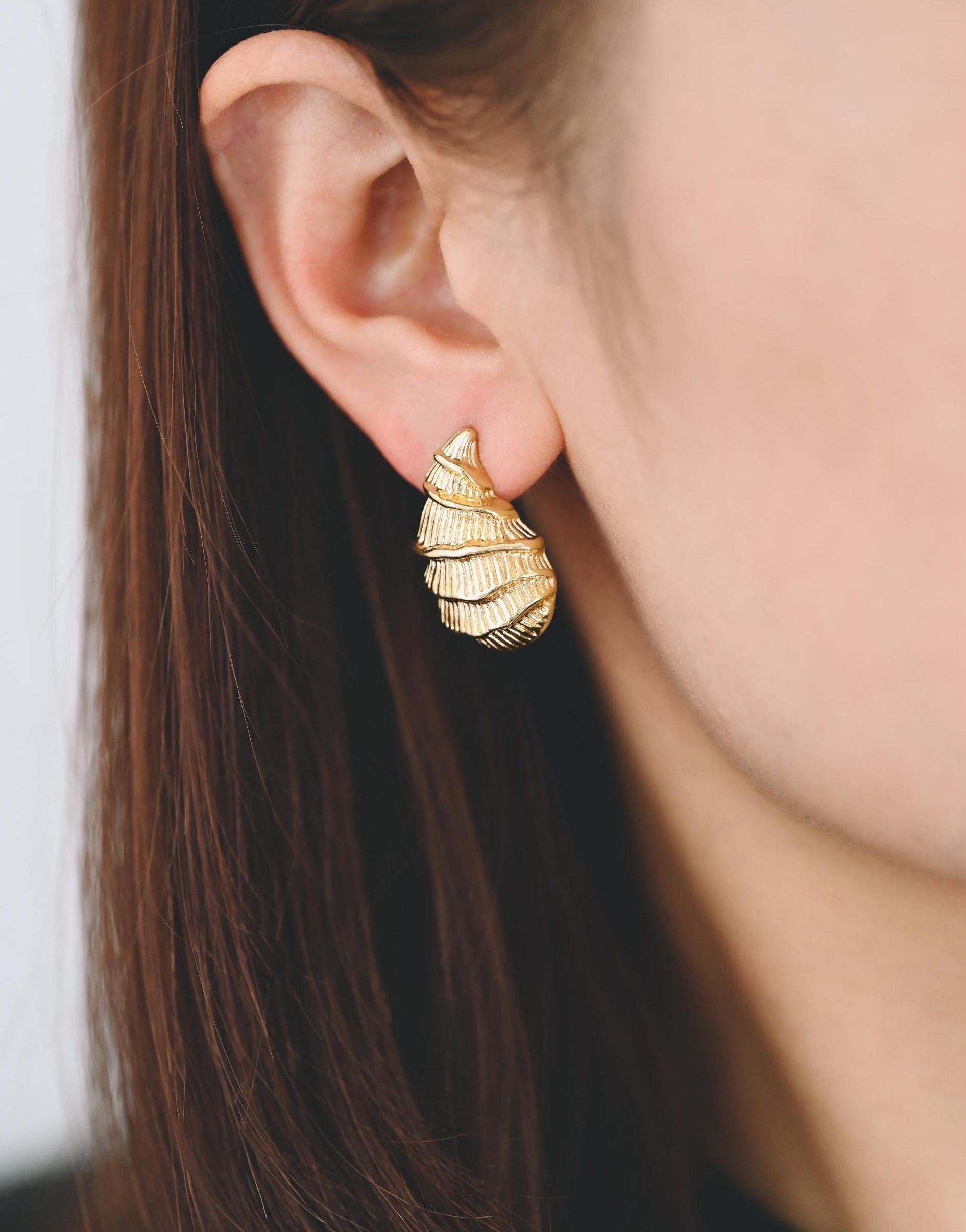 4pcs Gold/ Silver Tone Shell Earrings, Modern Style Earrings, Fashion Earrings, Beach Jewelry (GB-4551)
