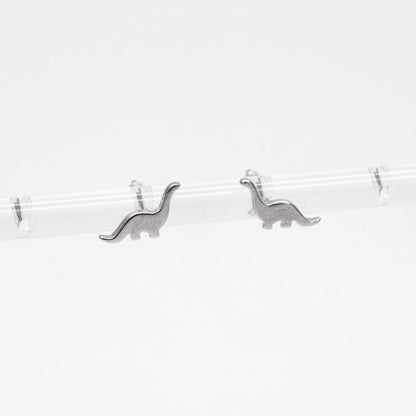 10pcs Gold/ Silver Brushed Dinosaur Earrings 6.5x10mm, Tiny Stud Earrings (GB-4209)