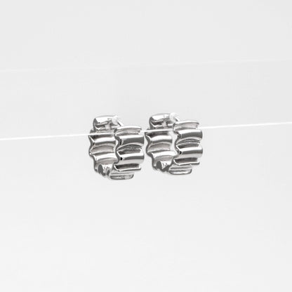 4pcs Gold/ Silver Wave Hoop Earrings, Gold/ Rhodium Plated Brass Huggie Earrings, Huggie Hoops (GB-4283)
