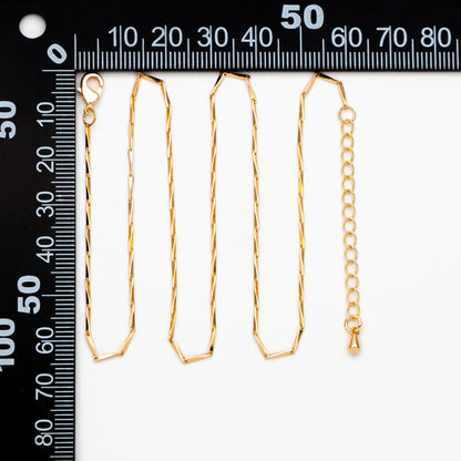 Gold Bar Chain 1.2mm, Finished Bracelet/ Anklet/ Necklace with Extender Chain, Ready to Wear (#LK-167-1.2)
