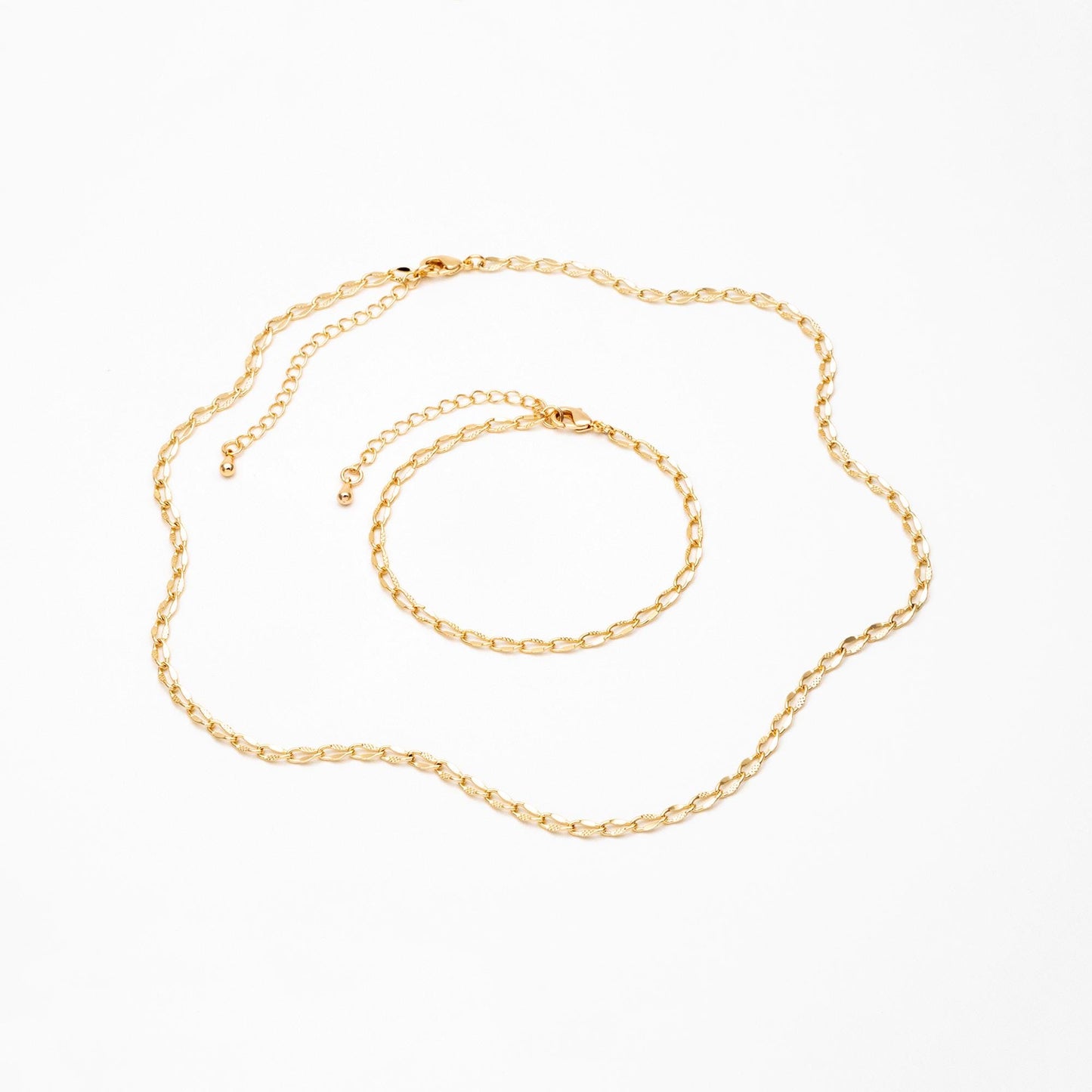 Gold Oval Link Chains 3mm, Finished Bracelet/ Anklet/ Necklace with Extender Chain, Ready to Wear (#LK-283)