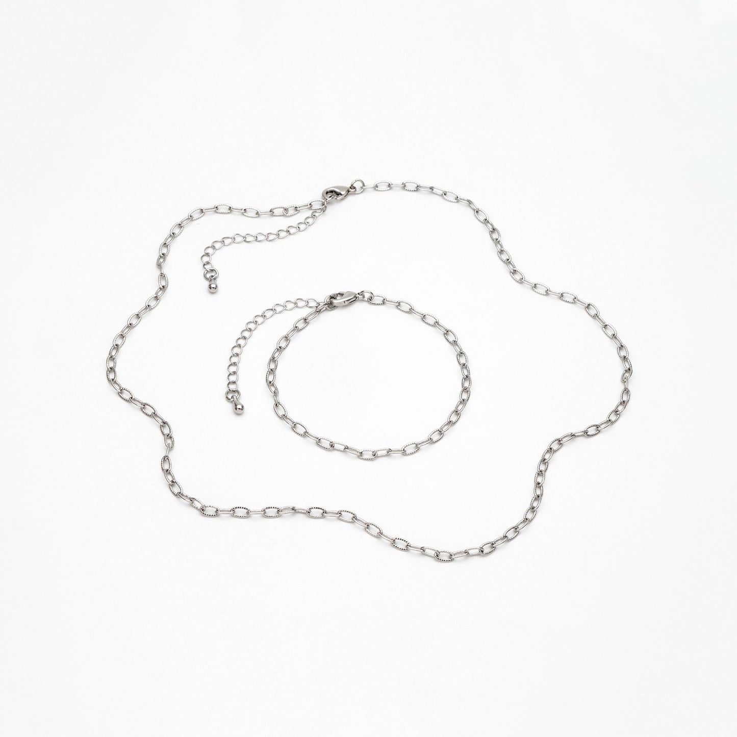 Gold/ Silver Oval Cable Chains 3mm, Finished Bracelet/ Anklet/ Necklace with Extender Chain, Ready to Wear (#LK-333-3)