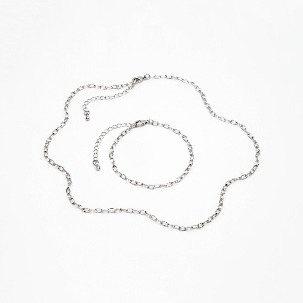 Gold/ Silver Oval Cable Chains 3mm, Finished Bracelet/ Anklet/ Necklace with Extender Chain, Ready to Wear (#LK-333-3)