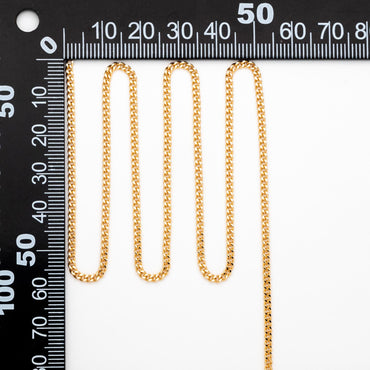 Gold/ Silver Tone Curb Chain 2mm, Gold/ Rhodium Plated Brass Chain, Strong Curb Chain Findings (#LK-447)/ 1 Meter=3.3 ft