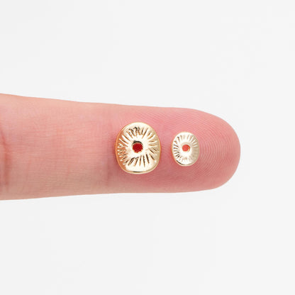 10pcs Gold Coin Saucer Spacer Beads 6/10mm (GB-064)