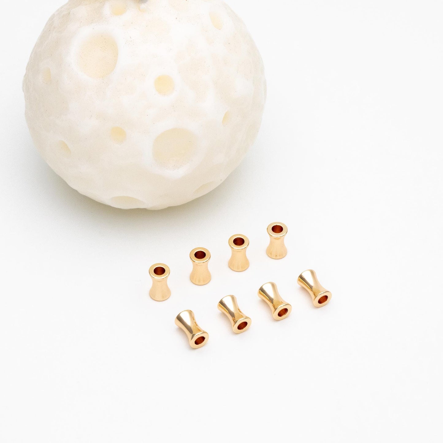 20pcs Gold plated Brass Tube Spacer Beads 8x5mm, DIY Jewelry Making Supplies Wholesale (GB-657)