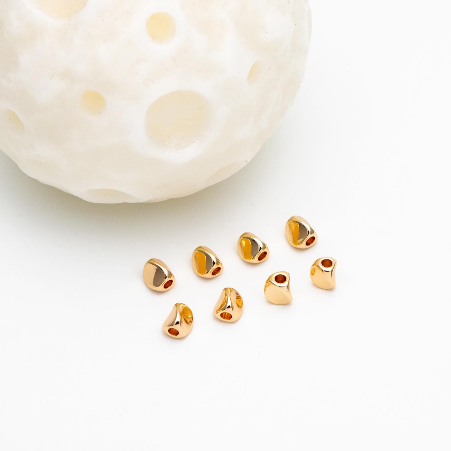 20pcs Gold Tube Beads 5x4.5mm, Real Gold plated Brass Tube Spacer Beads (GB-1763)