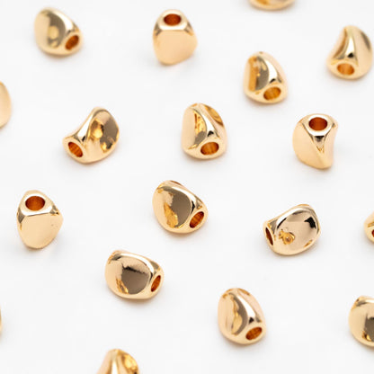 20pcs Gold Tube Beads 5x4.5mm, Real Gold plated Brass Tube Spacer Beads (GB-1763)