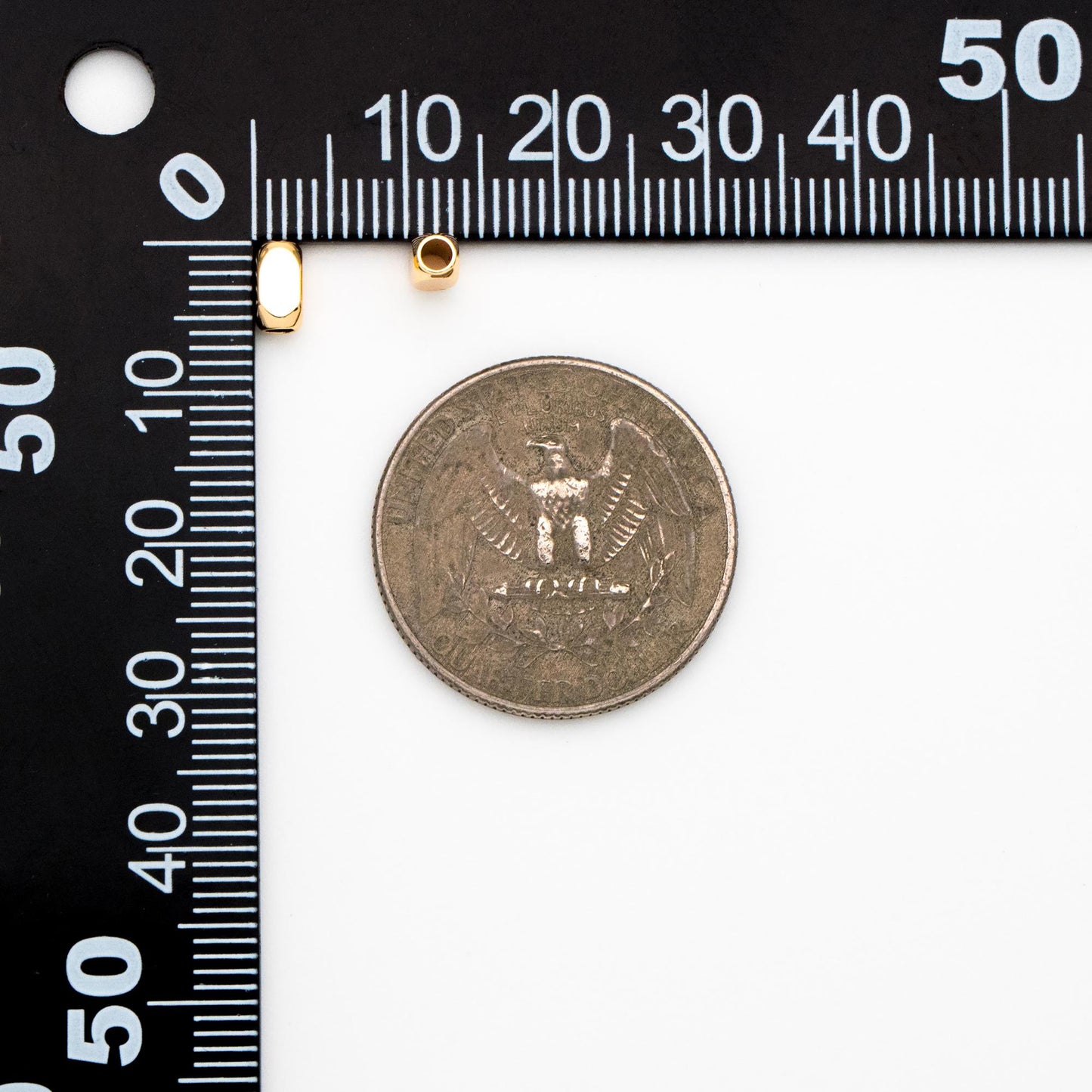 20pcs Gold Tube Beads 6x3mm, 18K Gold plated Brass, Oval Tube Spacer Beads (GB-1764)