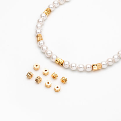 20pcs Gold Gear Round Spacer Beads 5mm, Jewelry Making Supplies Wholesale (GB-3191)