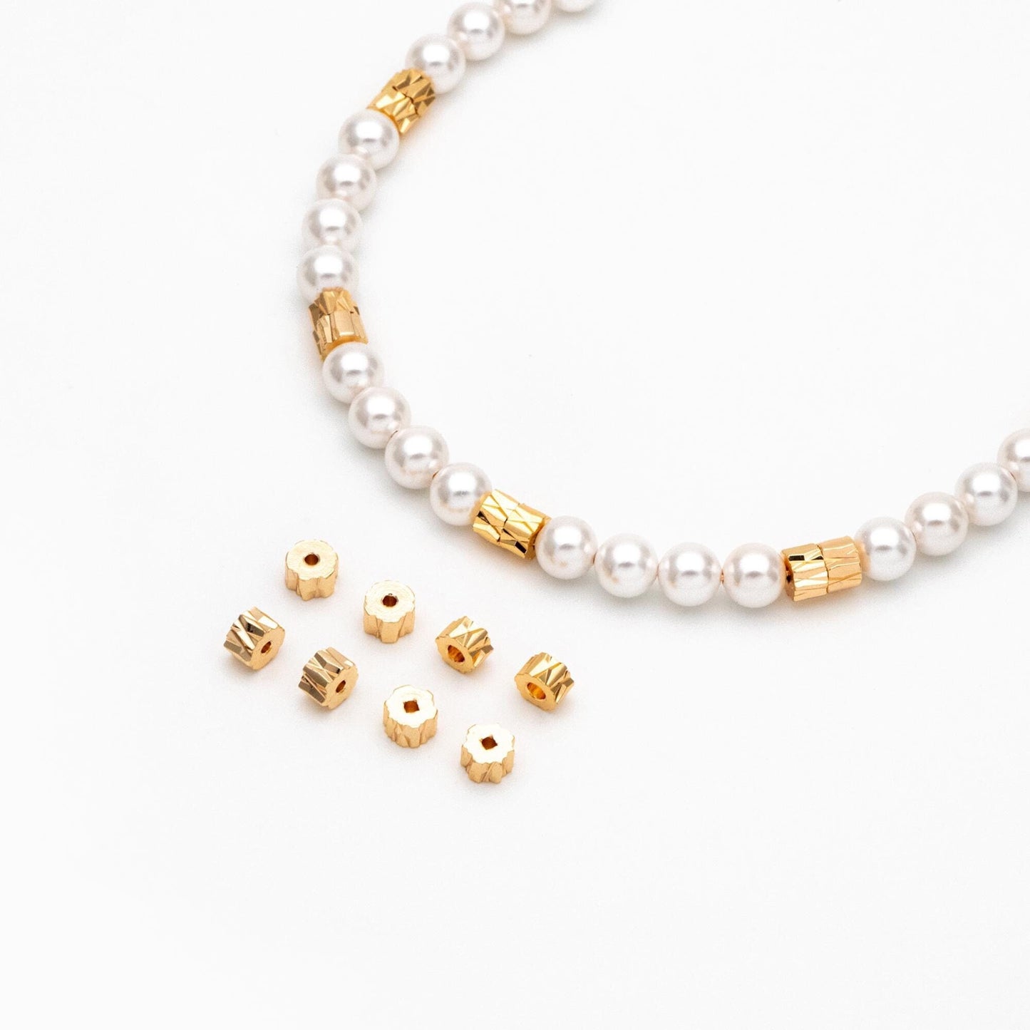 20pcs Gold Gear Round Spacer Beads 5mm, Jewelry Making Supplies Wholesale (GB-3191)