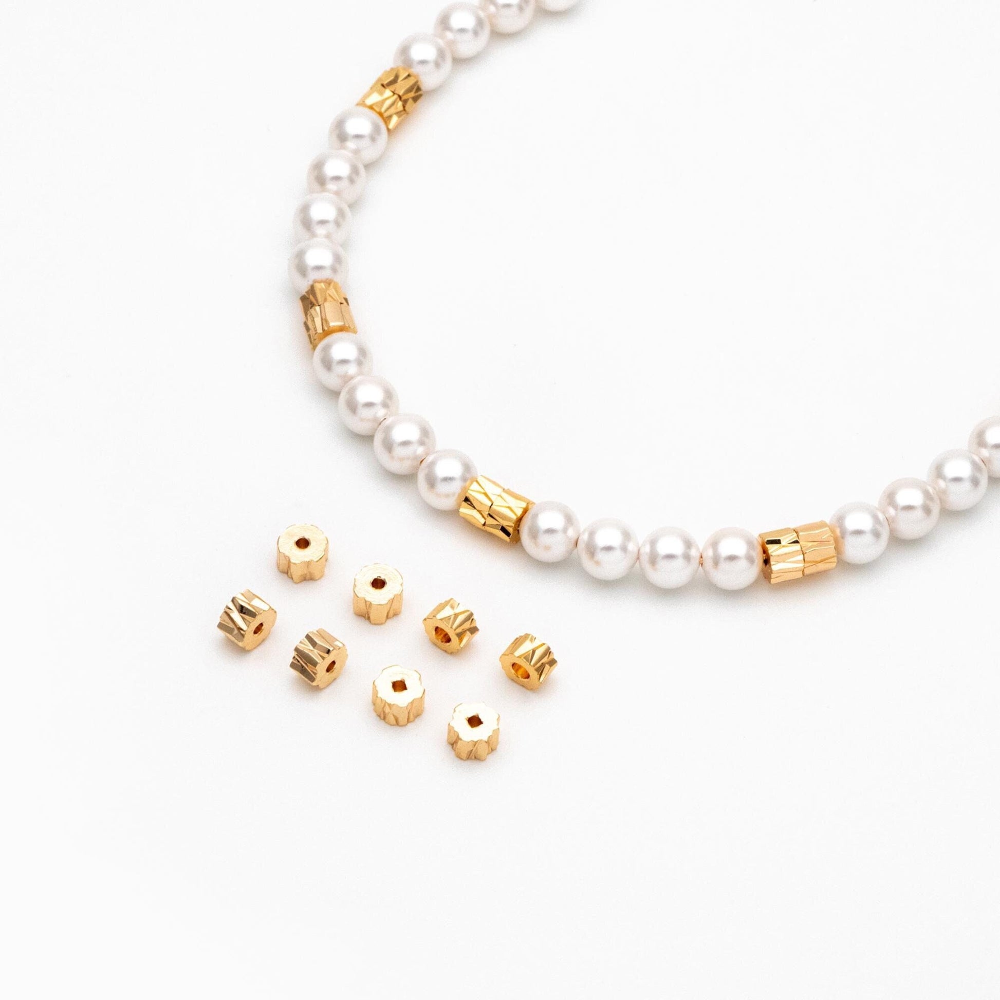 20pcs Gold Gear Round Spacer Beads 5mm, Jewelry Making Supplies Wholesale (GB-3191)