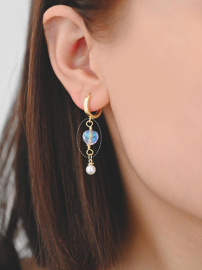 10pcs Crystal Teardrop Bead Connectors, Glass Drop Charms, 18K Gold Wire Supplies, Diy Material Findings (GB-2913)