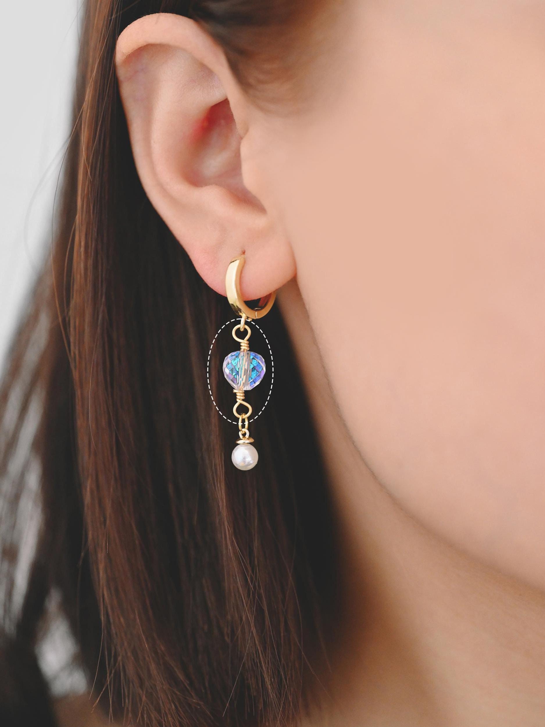 10pcs Crystal Teardrop Bead Connectors, Glass Drop Charms, 18K Gold Wire Supplies, Diy Material Findings (GB-2913)