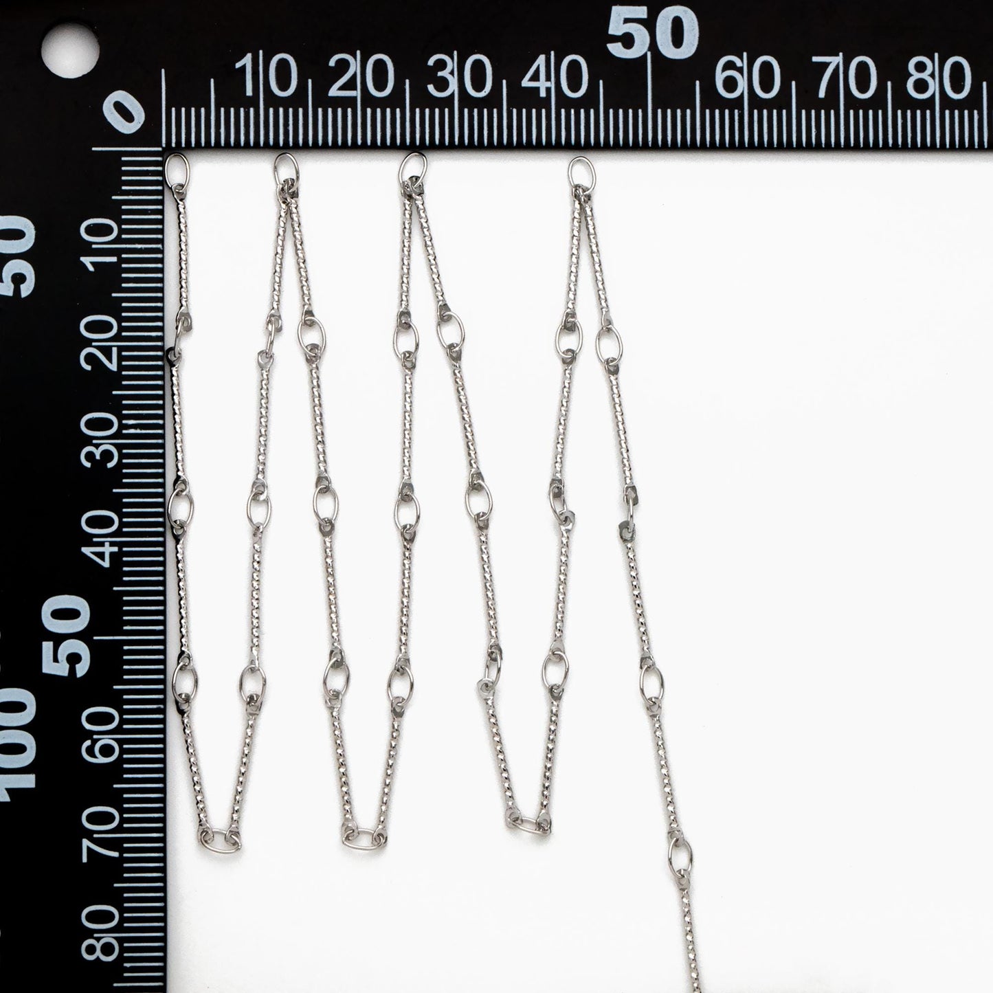 Gold/ Rhodium plated Brass Bar Chains, 15.5mm Stick Bar connector, Jewelry Craft Chain Wholesale (#LK-425)/ 1 Meter=3.3 ft