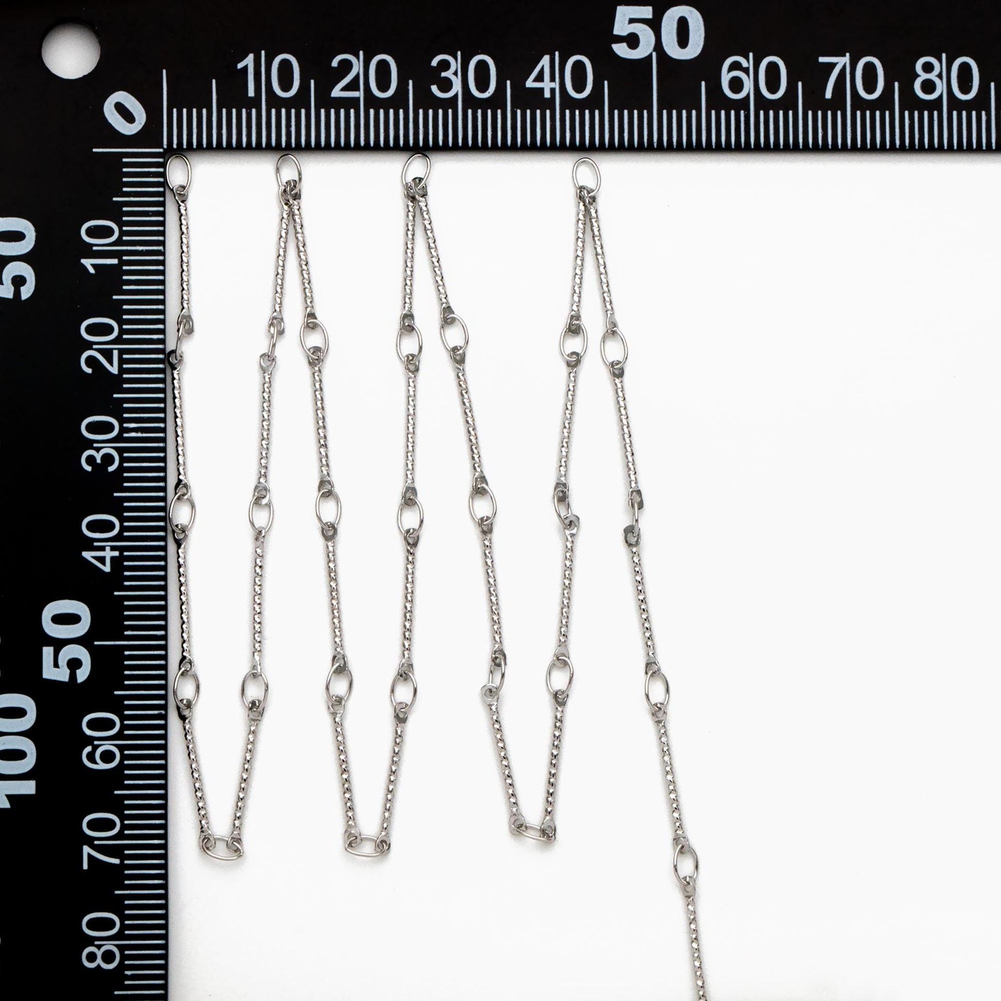 Gold/ Rhodium plated Brass Bar Chains, 15.5mm Stick Bar connector, Jewelry Craft Chain Wholesale (#LK-425)/ 1 Meter=3.3 ft