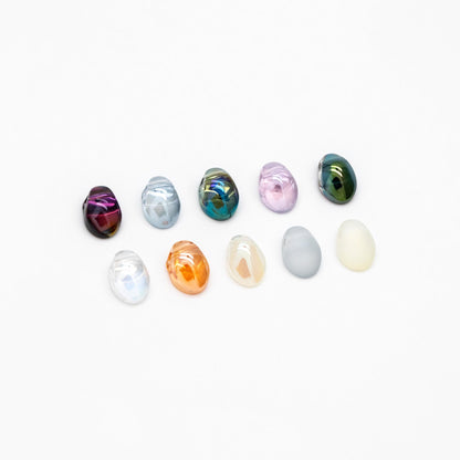 50 beads- Crystal Glass Leaf Beads, Unique Shaped Teardrop Beads, Multi Colors (#GM-033)