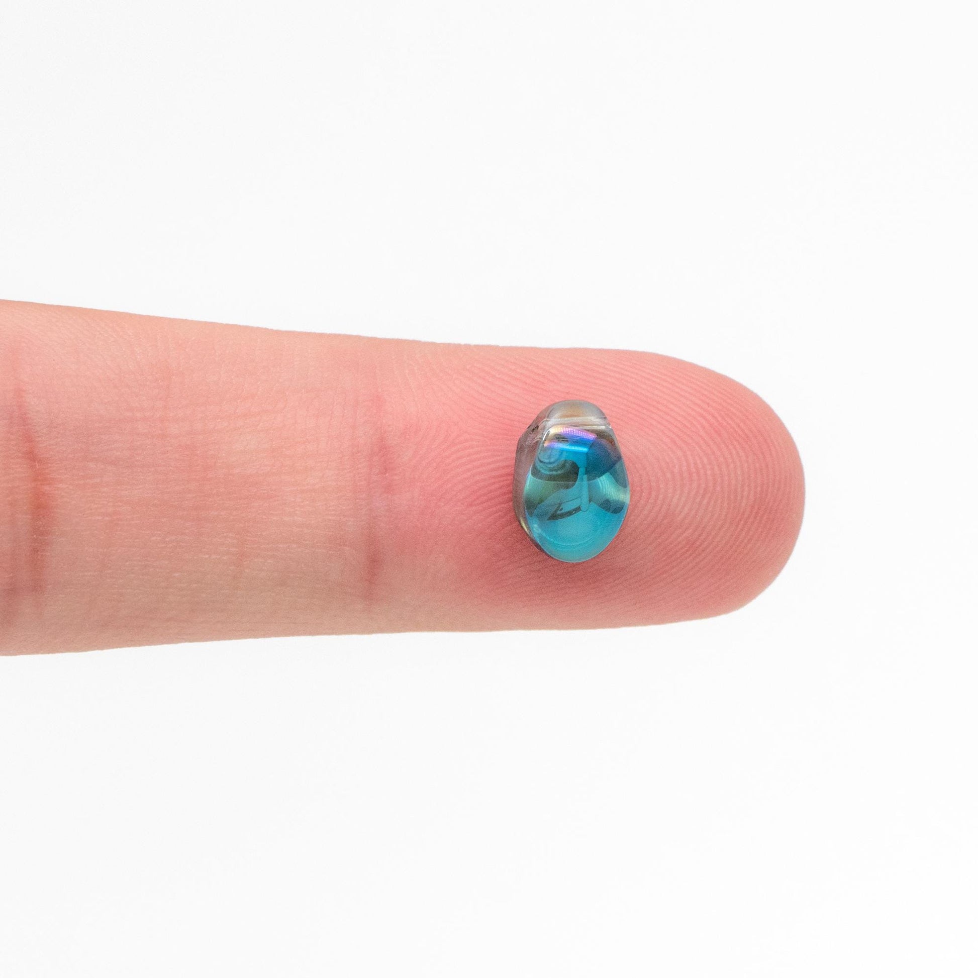 50 beads- Crystal Glass Leaf Beads, Unique Shaped Teardrop Beads, Multi Colors (#GM-033)