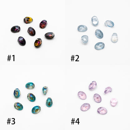 50 beads- Crystal Glass Leaf Beads, Unique Shaped Teardrop Beads, Multi Colors (#GM-033)