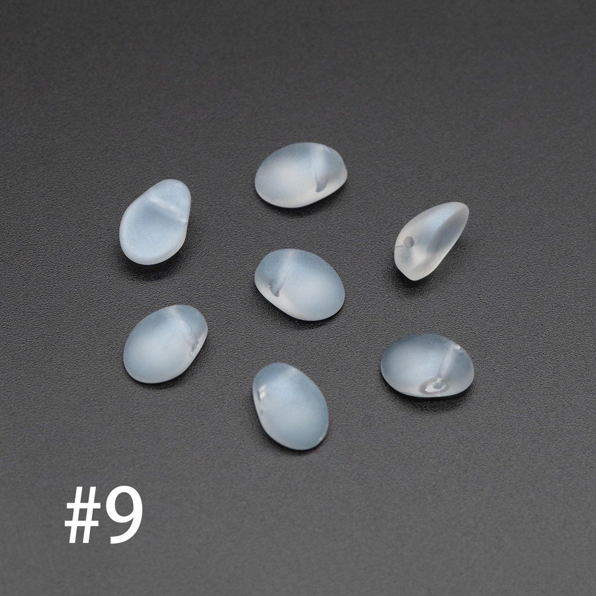 50 beads- Crystal Glass Leaf Beads, Unique Shaped Teardrop Beads, Multi Colors (#GM-033)