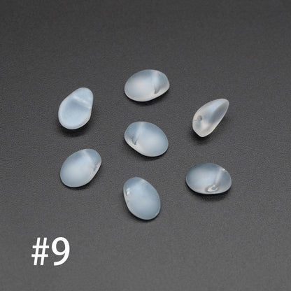 50 beads- Crystal Glass Leaf Beads, Unique Shaped Teardrop Beads, Multi Colors (#GM-033)