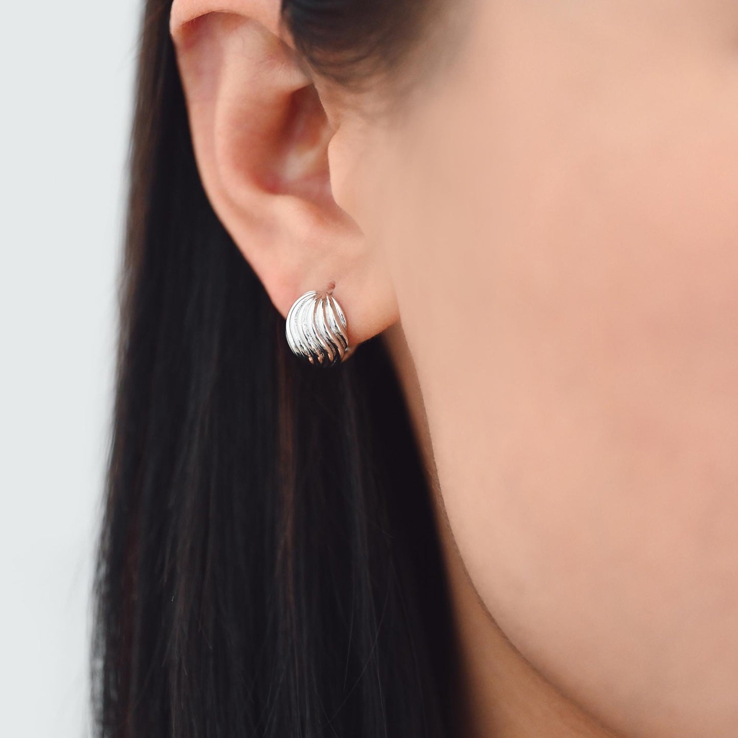 10pcs Gold/ Silver Tone Oval Earrings, 18K Real Gold/ Rhodium plated Brass, Dainty Hoop Earrings (GB-4575)