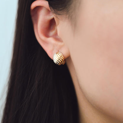 10pcs Gold/ Silver Tone Oval Earrings, 18K Real Gold/ Rhodium plated Brass, Dainty Hoop Earrings (GB-4575)