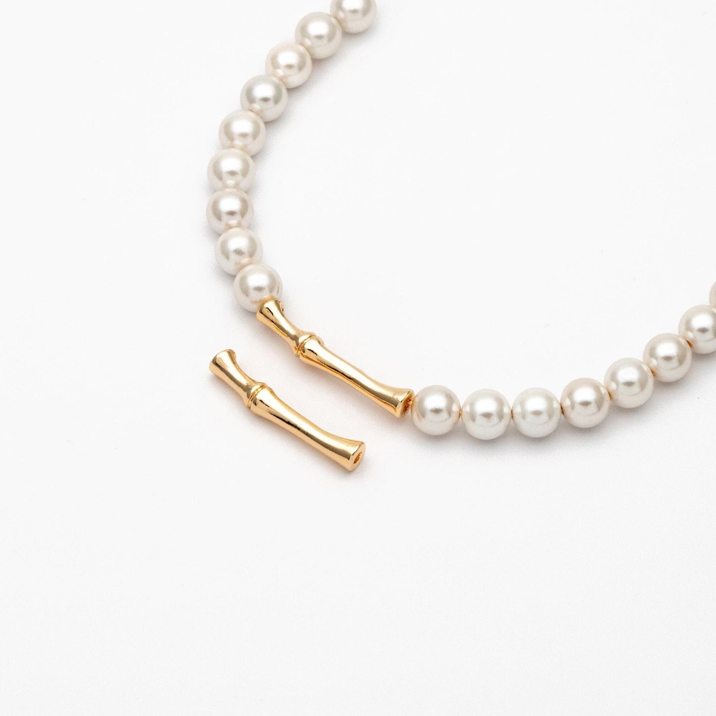 4pcs Gold Curved Bamboo Tube Beads, 18K Real Gold plated Brass Tube Spacers (GB-4067)