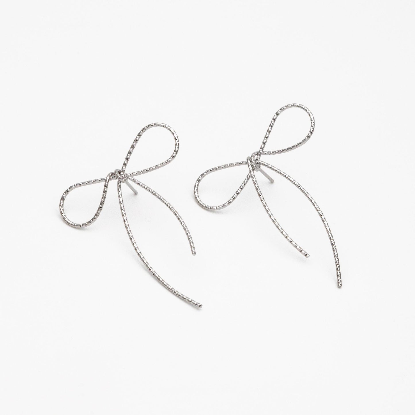 4pcs Gold/ Silver Bowknot Earrings, Gold/ Rhodium plated Brass, Minimalist Earrings, Jewelry Supplies (GB-4310)