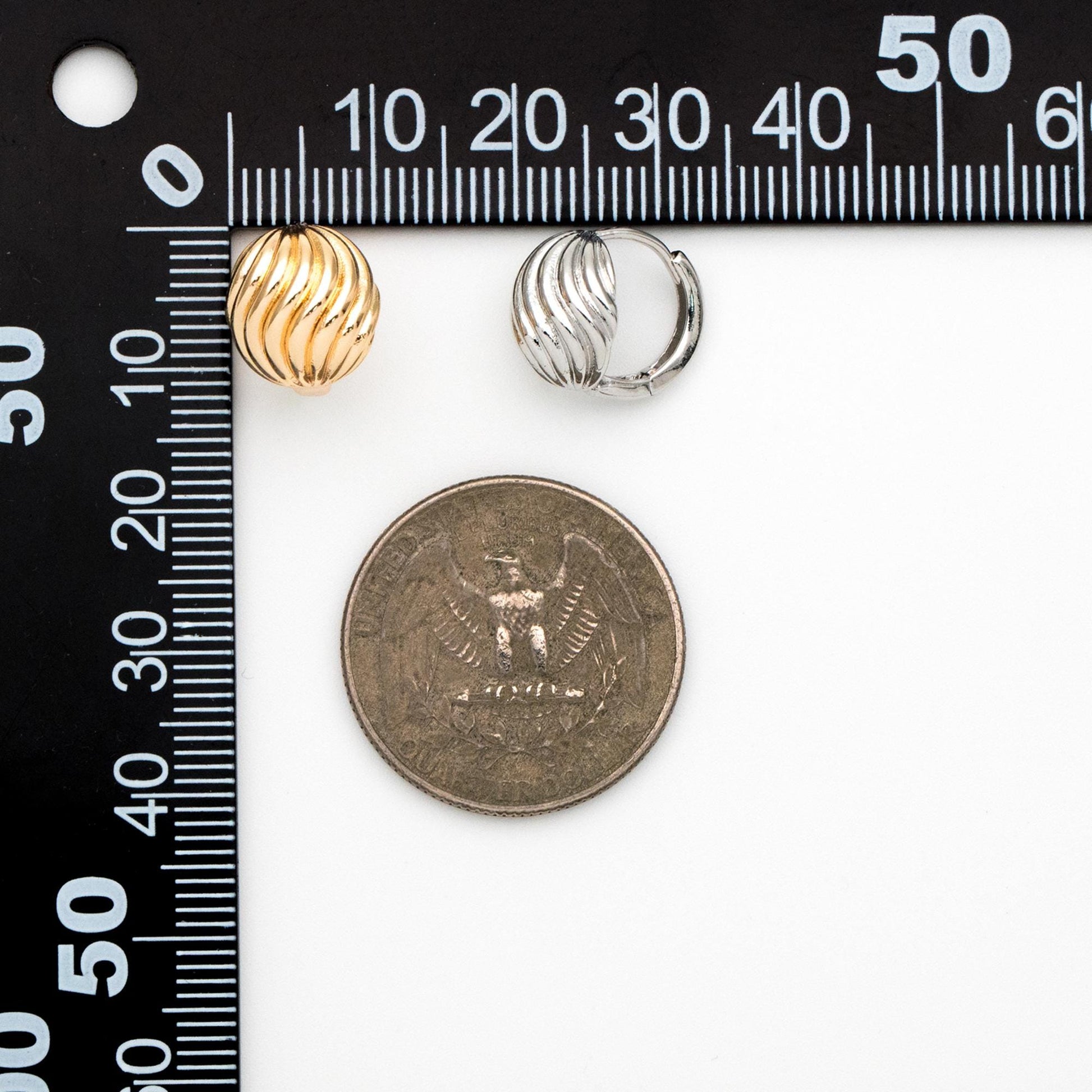 10pcs Gold/ Silver Tone Oval Earrings, 18K Real Gold/ Rhodium plated Brass, Dainty Hoop Earrings (GB-4575)