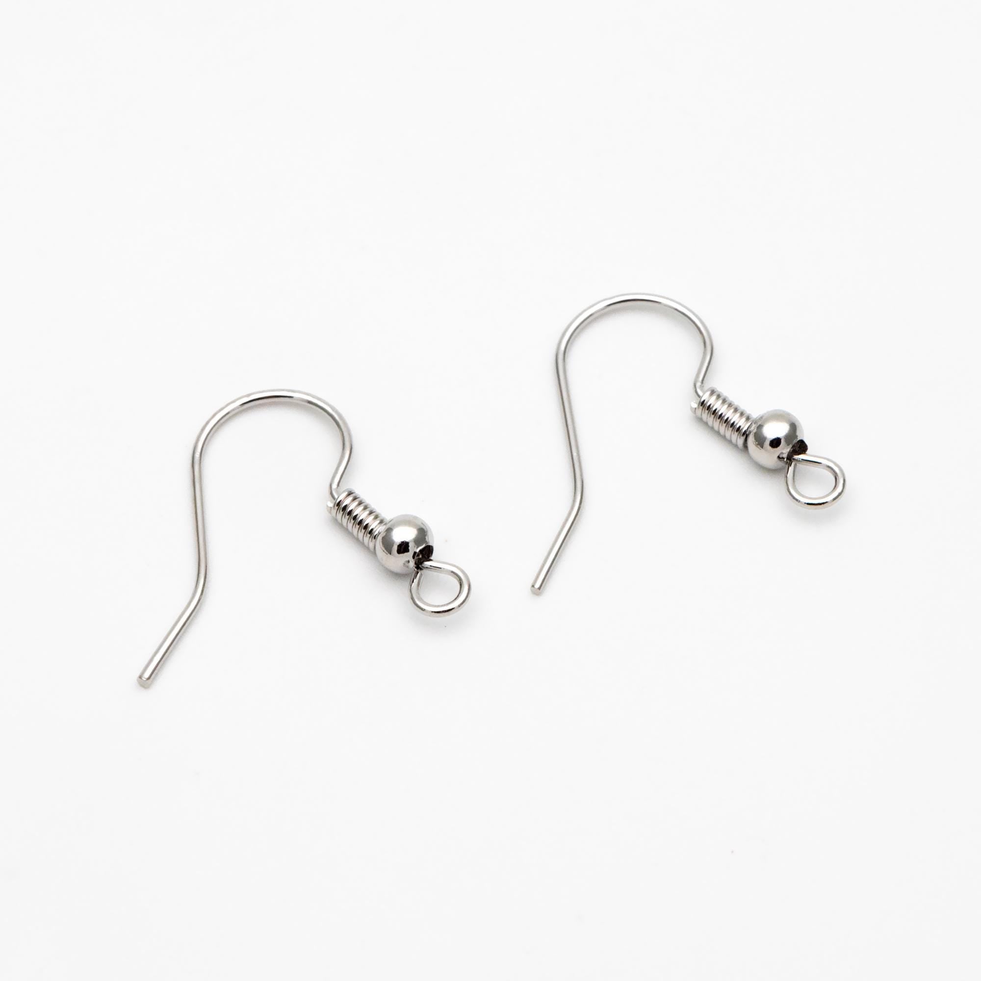 20pcs Gold/ Silver Earring Hooks, Real Gold/ Rhodium Plated Brass Earwire, Wholesale Ear Hooks (GB-025-A)