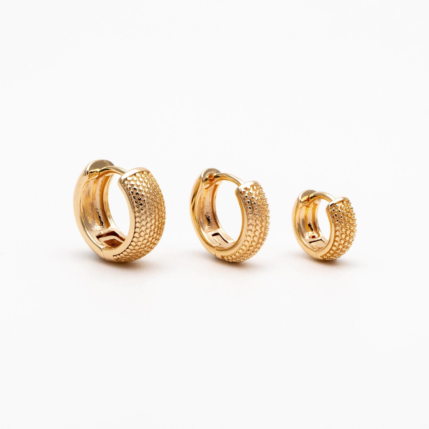 10pcs Gold Hoop Earrings, 10/12/14mm, Gold Huggie Earrings, Small Hoop Earrings, Gold Hoops, Huggies (GB-2199)