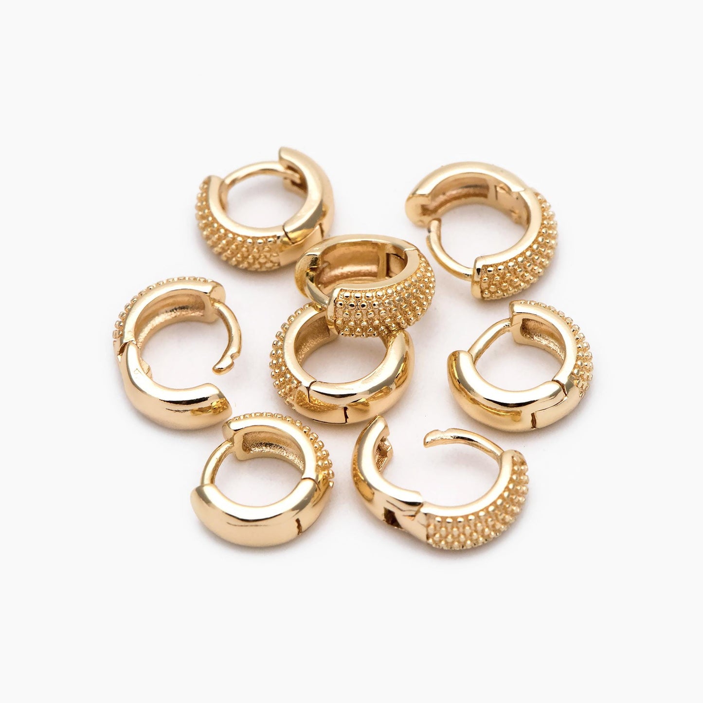 10pcs Gold Hoop Earrings, 10/12/14mm, Gold Huggie Earrings, Small Hoop Earrings, Gold Hoops, Huggies (GB-2199)
