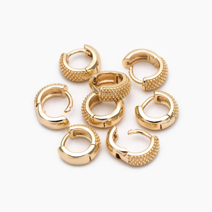 10pcs Gold Hoop Earrings, 10/12/14mm, Gold Huggie Earrings, Small Hoop Earrings, Gold Hoops, Huggies (GB-2199)
