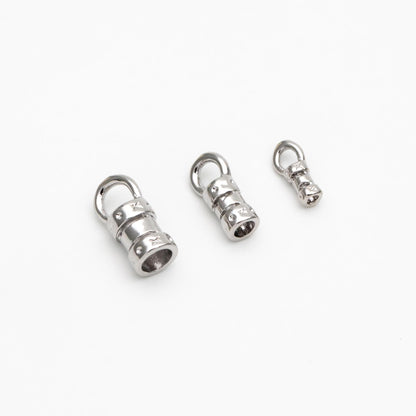 10pcs Gold/ Silver End Crimp Caps, to Finish Beading Chain/ Cord/ Leather, Inner Diameter 1/ 2/ 3mm (GB-2401)
