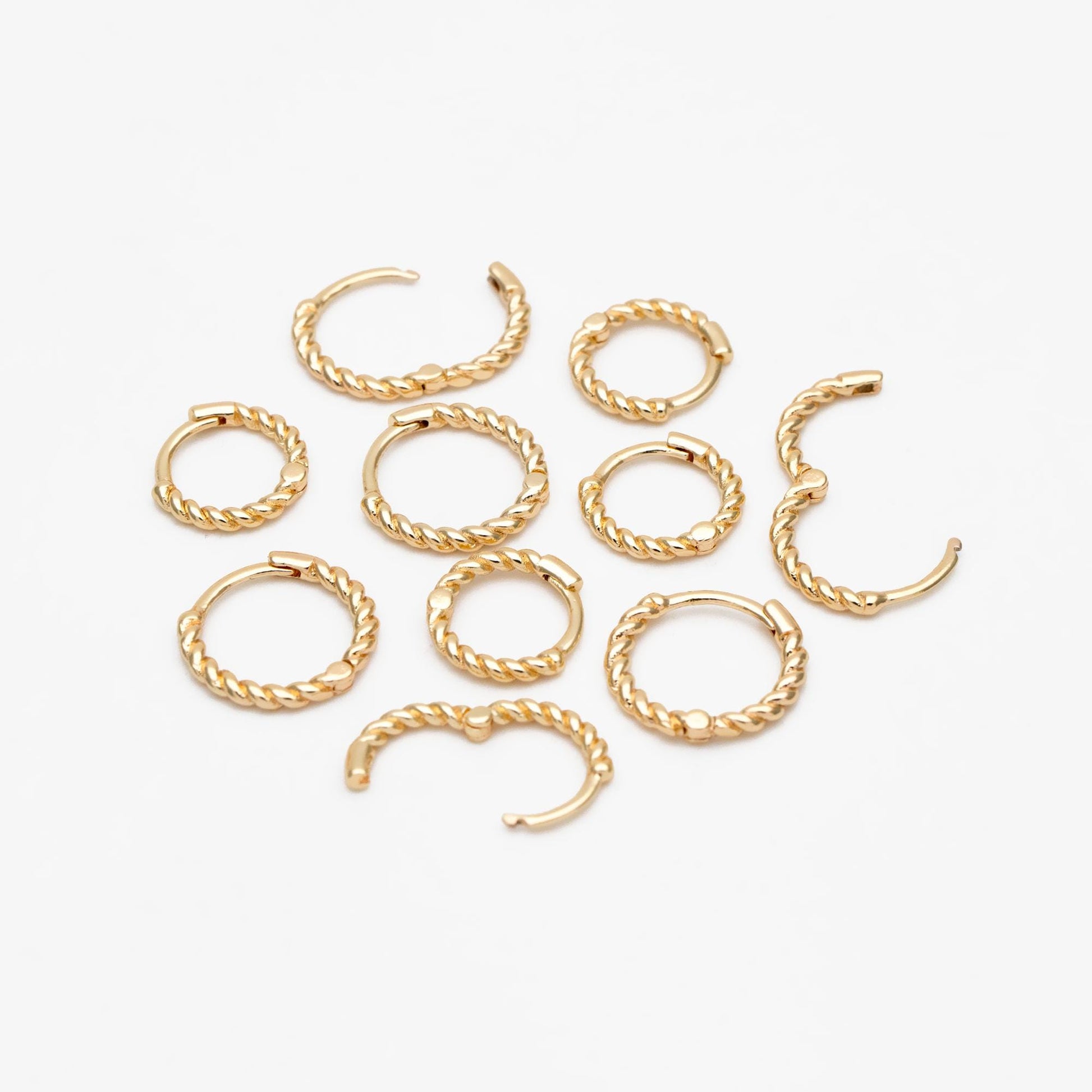 10pcs Gold/ Silver Minimalist Hoop Earrings 11/ 13/ 15mm, Gold Huggie Earrings, Huggie Hoops (GB-3457)