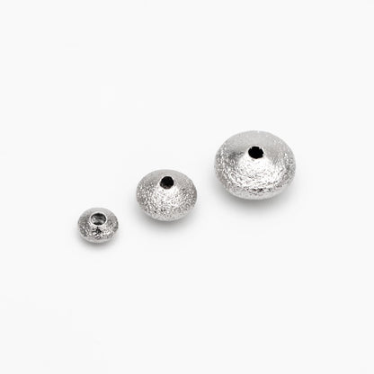 20pcs Silver tone Rondelle Beads, Rhodium plated Brass Spacers 5/ 7/ 10mm (GB-916)